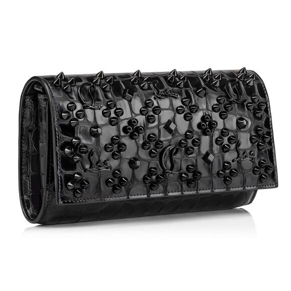 NEW! CHRISTIAN LOUBOUTIN BLACK LEATHER CROSSBODY CLUTCH BAG PURSE BOX! - Picture 1 of 16